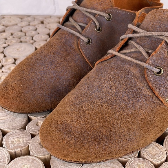 Vintage Shoe Company Distressed Brown Soft Leather Lace Up Ankle Booties 9 - Picture 10 of 16